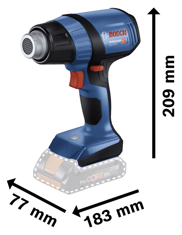 Bosch Professional Akku-Heißluftgebläse GHG 18V-50 Solo von Bosch Professional