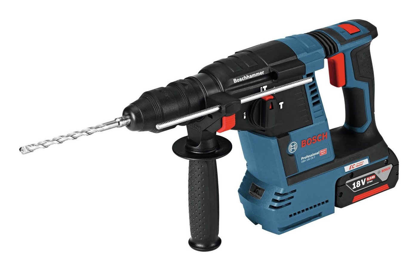 Bosch Professional Akku-Kombibohrhammer GBH 18V-26F, 18 V, max. 980 U/min, Bohrhammer mit SDS plus mit 2x Akku ProCORE 5,5 Ah - in L-BOXX 238 von Bosch Professional