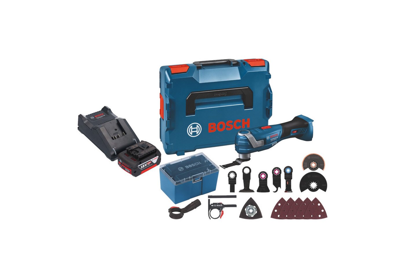 Bosch Professional Akku-Multifunktionswerkzeug GOP 18 V 34 Akku Multi Cutter + Zubehör + 1x Akku 5,0 Ah + Lader Bosch Professional Akku-Multifunktionswerkzeug GOP 18 V 34 Akku Multi Cutter + Zubehör + 1x Akku 5,0 Ah + Lader von Bosch Professional