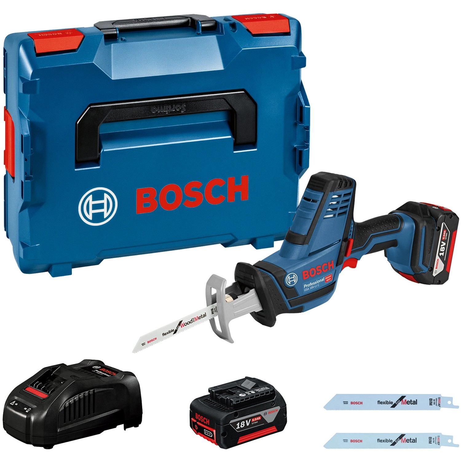Bosch Professional Akku-Säbelsäge GSA 18V-LI C mit 2x Akku 5.0Ah & GAL in L-Boxx Bosch Professional Akku-Säbelsäge GSA 18V-LI C mit 2x Akku 5.0Ah & GAL in L-Boxx von Bosch Professional