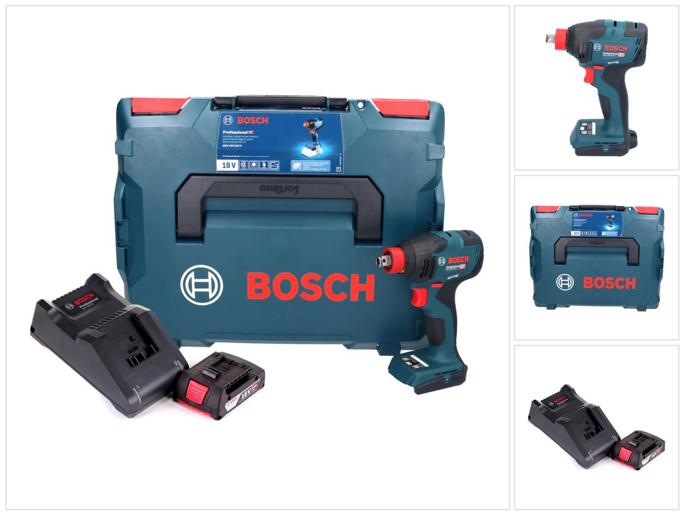 Bosch Professional Akku-Schlagschrauber GDX 18V-210 C Professional 18 V 210 Nm + 1x Akku 2 Ah + Lader + L-Boxx Bosch Professional Akku-Schlagschrauber GDX 18V-210 C Professional 18 V 210 Nm + 1x Akku 2 Ah + Lader + L-Boxx von Bosch Professional