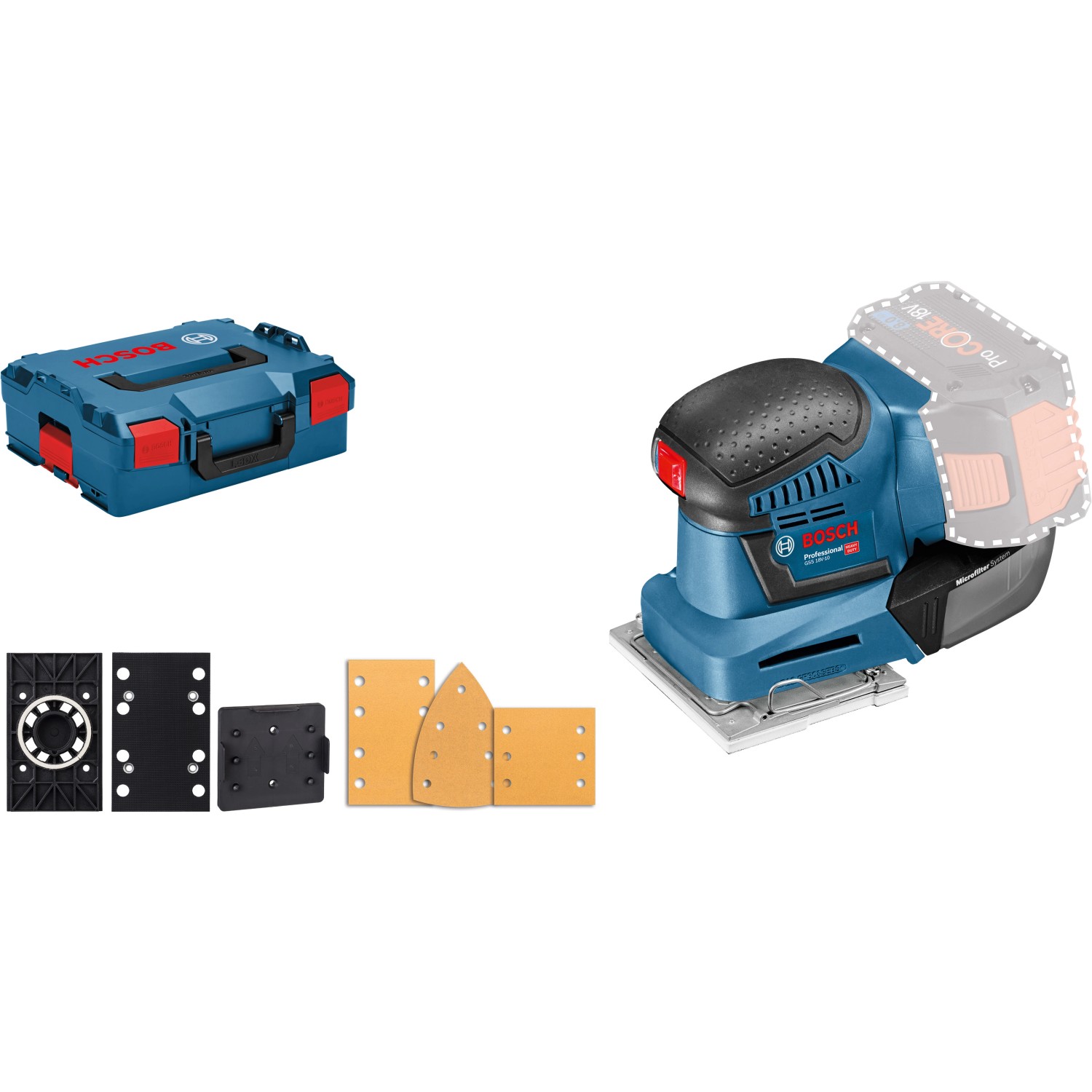 Bosch Professional Akku-Schwingschleifer GSS 18 V - 10 L-Boxx Solo Bosch Professional Akku-Schwingschleifer GSS 18 V - 10 L-Boxx Solo von Bosch Professional