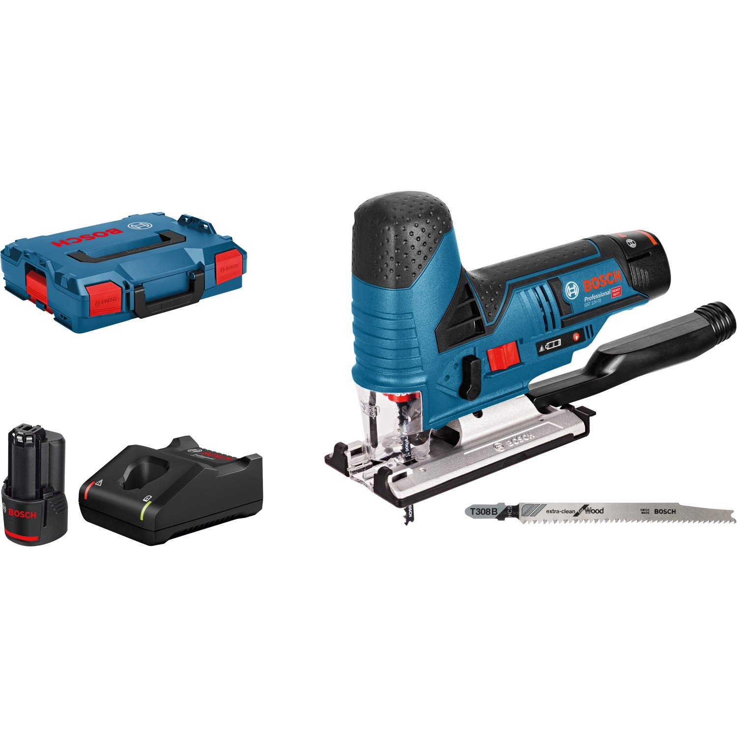 Bosch Professional Akku-Stichsäge GST 12 V-70 mit 2x 3.0 Ah Akkus in L-Boxx Bosch Professional Akku-Stichsäge GST 12 V-70 mit 2x 3.0 Ah Akkus in L-Boxx von Bosch Professional