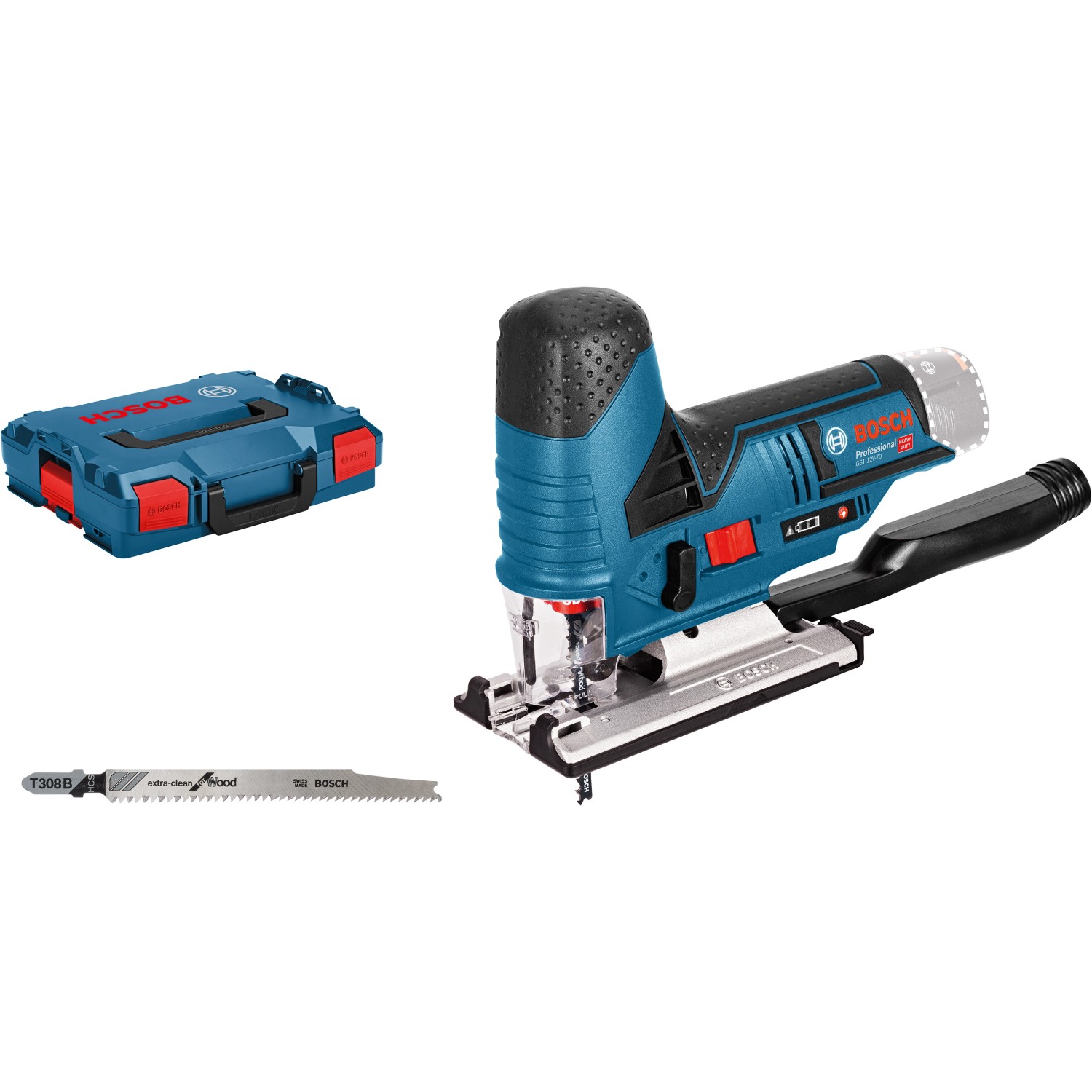Bosch Professional Akku-Stichsäge GST 12 V-70 in L-Boxx mit Stichsägeblatt von Bosch Professional