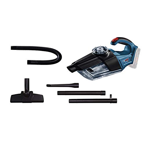 Bosch Professional 18V System Akku Handstaubsauger GAS 18V-1 (ohne Akkus und Ladegerät, mit Absaugrohr, Fugendüse, Teppichdüse, Behältervolumen 1 Liter, im Karton) von Bosch Professional