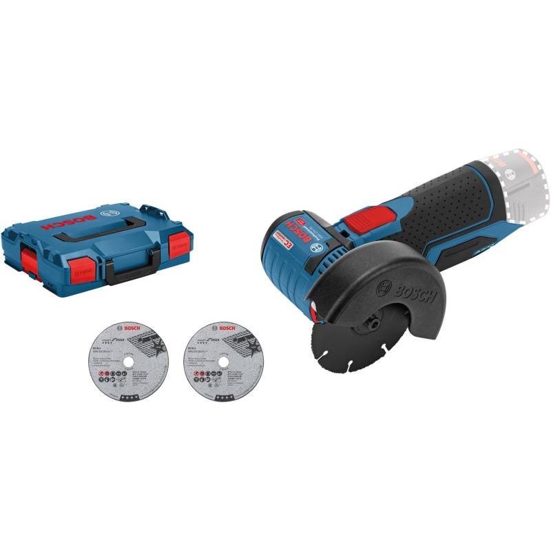 Bosch Professional Akku-Winkelschleifer GWS 12 V-76 Solo, L-Boxx + Trennscheiben von Bosch Professional