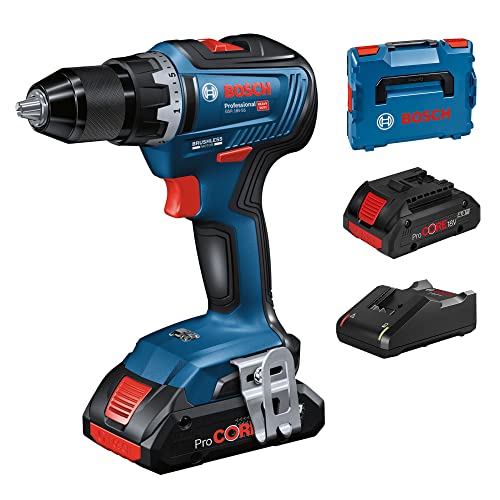 Bosch Professional Akkuschrauber GSR 18V-55 (2x 4,0 Ah ProCore Akku, 18 Volt System, max. Drehmoment: 55 Nm, in L-BOXX), Blau von Bosch Professional