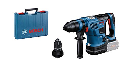 Bosch Professional Biturbo Akku Bohrhammer GBH 18V-34 CF (1025 Watt, 5.8 Joule, SDS plus, inkl. Bluetooth Modul, Zusatzhandgriff, Tiefenanschlag, ohne Akkus & Ladegerät, Hammer Bohr, Handwerkerkoffer) von Bosch Professional