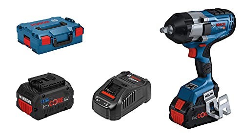 Bosch Professional 18V System BITURBO Akku Drehschlagschrauber GDS 18V-1000 (inkl. 2x ProCORE 18V 5.5Ah, Schnellladegerät GAL 1880 CV, Einlage, L-BOXX) von Bosch Professional