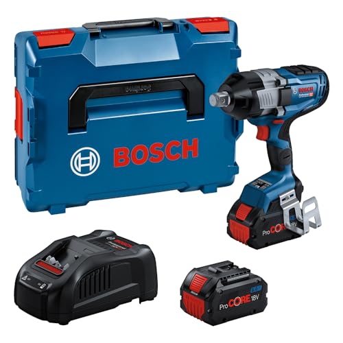 Bosch Professional 18V System BITURBO Akku Drehschlagschrauber GDS 18V-1600 HC (3/4" mit hoher Durchzugskraft, inkl. 2x Akku ProCORE18V 8.0Ah, Ladegerät GAL 1880 CV, Bluetooth-Modul GCY 42, L-BOXX) von Bosch Professional