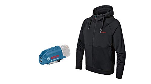 Bosch Professional Beheizbare Sweatjacke GHH 12+18V XA (inkl. USB-Ladeadapter GAA 12V-21, ohne Akku, im Karton) - Größe M von Bosch Professional