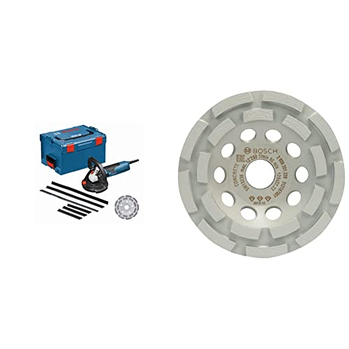 Bosch Professional Betonschleifer GBR 15 CAG (Diamanttopfscheibe 125 mm, 3x Ersatzbürstenkranz, in L-BOXX 238) + Diamanttopfscheibe Best for Concrete 125 x 22,23 x 4,5 mm-10032839 von Bosch Professional