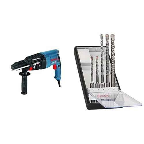 Bosch Professional Bohrhammer GBH 2-26 F (830 Watt, Wechselfutter Schlagenergie: 2,7 J, im Koffer) + Pro 5tlg. Hammerbohrer-Set SDS-Plus-5 von Bosch Professional