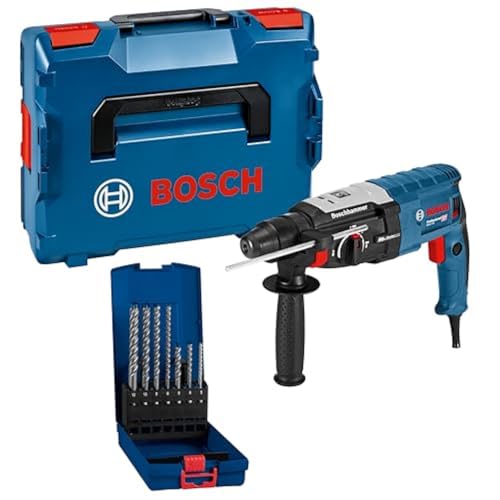 Bosch Professional Bohrhammer GBH 2-28 (880 Watt, mit SDS-plus Aufnahme, bis 28 mm Bohr-Ø, Rückschlag-Schutz, in L-BOXX) + 7x Expert SDS plus-7X Hammerbohrer Set (für Stahlbeton, Ø 5-12 mm, Zubehör) von Bosch Professional