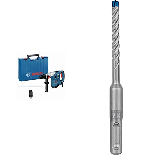 Bosch Professional Bohrhammer GBH 4-32 DFR (900 Watt, SDS-plus, Tiefenanschlag: 310 mm, im Koffer) + Expert SDS plus-7X Hammerbohrer (für Stahlbeton, Ø 6,00x115 mm, Zubehör) von Bosch Professional