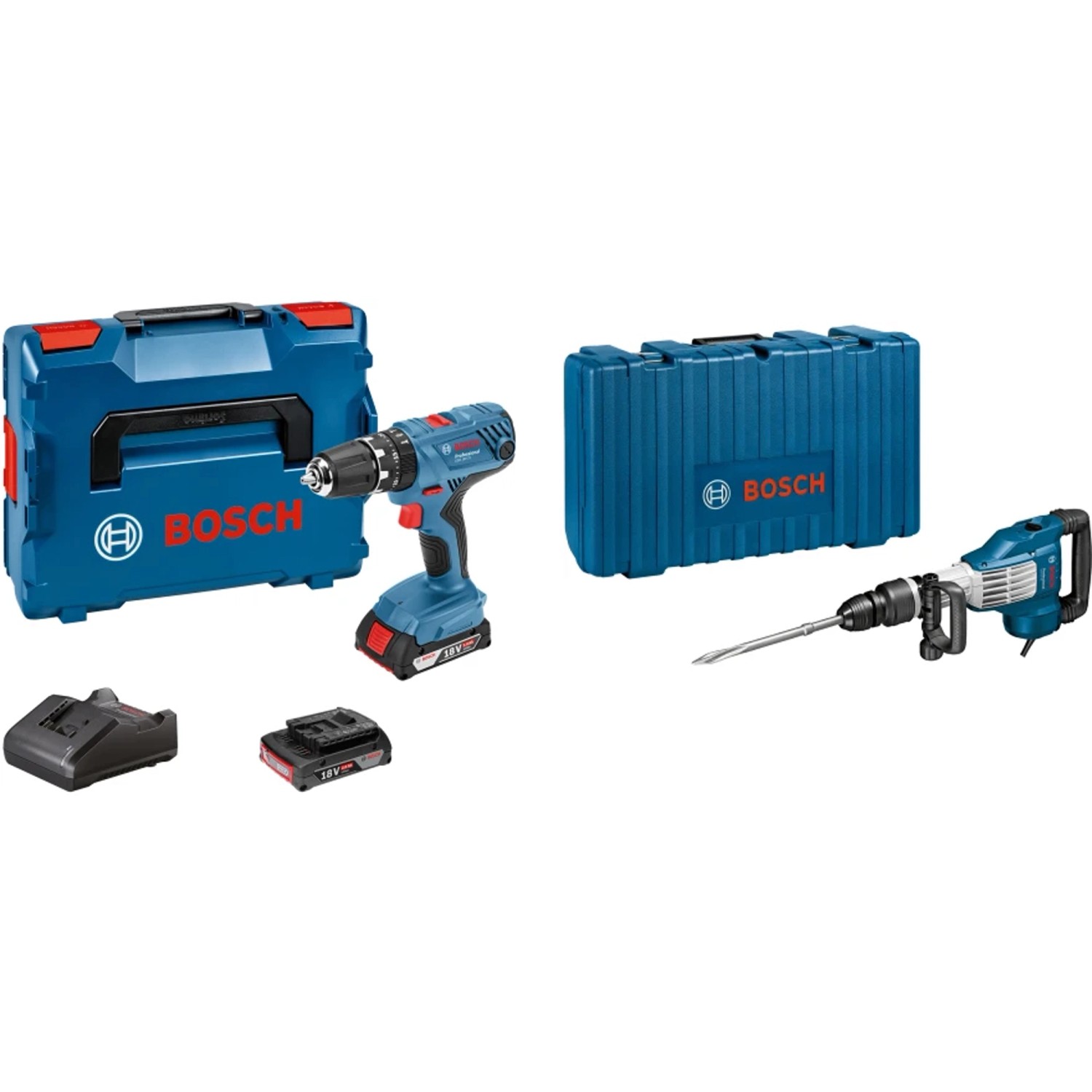 Bosch Professional Combi-Set GSH 11 VC + GSB 18 V-21 inkl. 2x2 Ah GAL Koffer von Bosch Professional