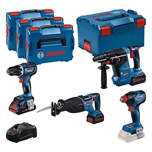 Bosch Professional Combo Kit GSR 18V-90C + GDX 18V-210C + GBH 18V-24C + GSA 18V-28 von Bosch Professional