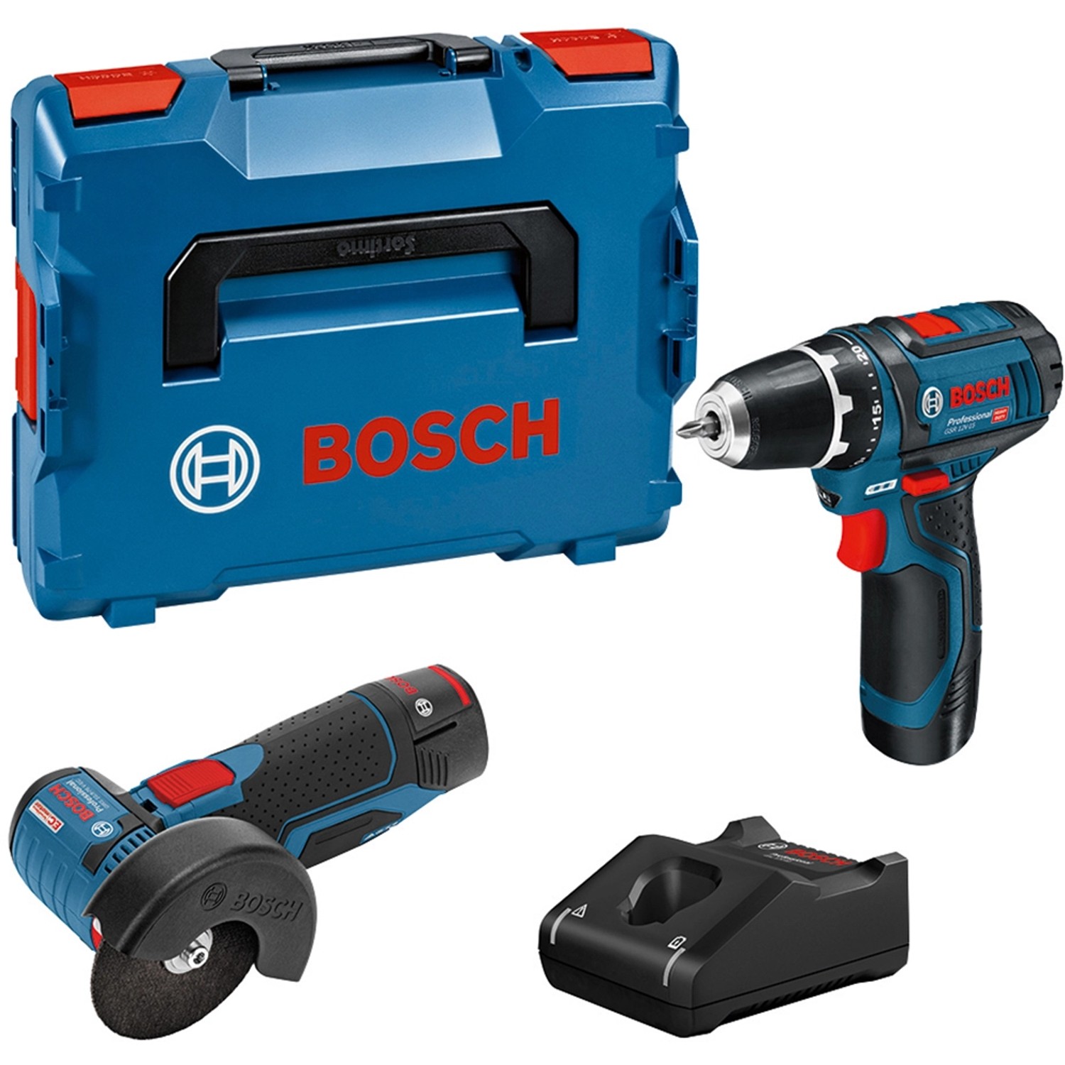 Bosch Professional Combo Set GSR 12 V-15 + GWS 12 V-76 2x2 Ah Akku in L-Boxx Bosch Professional Combo Set GSR 12 V-15 + GWS 12 V-76 2x2 Ah Akku in L-Boxx von Bosch Professional