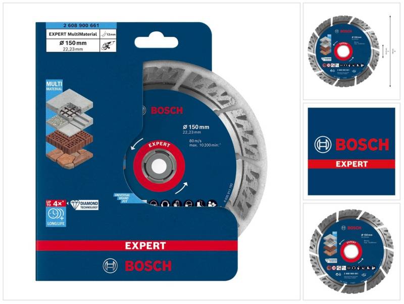 Bosch Professional Diamanttrennscheibe EXPERT MultiMaterial Diamant Trennscheibe 150 x 22,23 mm 1 Stk. (260, Ø 150 mm, (1-tlg) Bosch Professional Diamanttrennscheibe EXPERT MultiMaterial Diamant Trennscheibe 150 x 22,23 mm 1 Stk. (260, Ø 150 mm, (1-tlg) von Bosch Professional