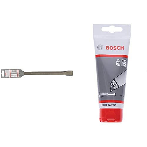 Bosch Professional Flachmeißel SDS-max (Länge 280 mm) + Bosch Professional 100 ml Schmierfett Tube (für SDS plus & SDS max Bohrer/Meißel, Zubehör Bohrhammer) von Bosch Professional