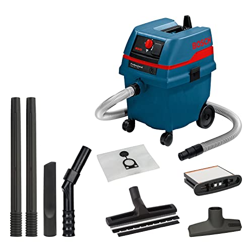 Bosch Professional Nass-/Trockensauger GAS 25 L SFC (inkl. Grobschmutzdüse, Fugendüse, Schlauch 3 m, Bodendüsen-Set, Papierbeutel, 1 x Polyesterfilter, Luftreguliergriff, 2 x Absaugrohr) von Bosch Professional