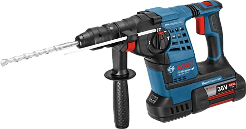 Bosch Professional 36V Akku Bohrhammer GBH 36 VF-LI Plus (inkl. 2x 36V GBA 4.0Ah Akku, Wechselfutter SDS plus, Tiefenanschlag 310 mm, Schnellwechselbohrfutter 13 mm, Zusatzhandgriff, L-BOXX 238) von Bosch Professional