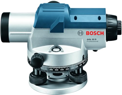 Bosch Professional Optisches Nivelliergerät GOL 32 D (32-fache Vergrößerung, Maßeinheit: 360 Grad, Arbeitsbereich: bis zu 120 m, im Transportkoffer) Bosch Professional Optisches Nivelliergerät GOL 32 D (32-fache Vergrößerung, Maßeinheit: 360 Grad, Arbeitsbereich: bis zu 120 m, im Transportkoffer) von Bosch Professional