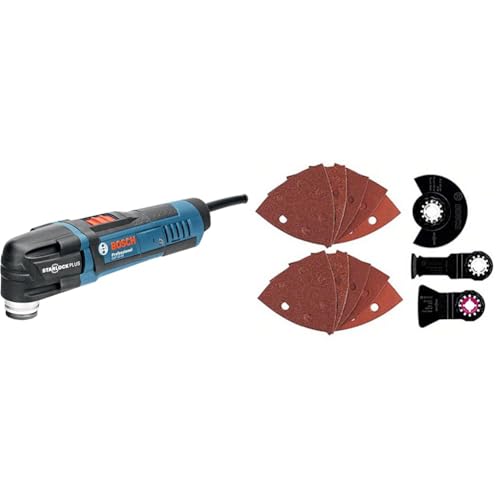 Bosch Professional GOP 30-28, 110V + 13tlg. Starlock Universal-Set (für Holz, Metall und Farbe, Sägen, Schleifen, und Schaben, Zubehör für Starlock Multifunktionswerkzeuge) von Bosch Professional