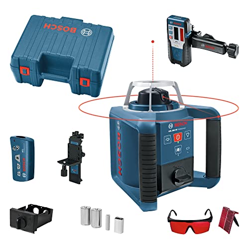 Bosch Professional Rotationslaser GRL 300 HV (roter Laser, Laserempfänger LR 1, Arbeitsbereich: bis zu 300 m (Durchmesser), im Transportkoffer) von Bosch Professional