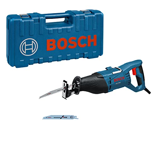 Bosch Professional Säbelsäge GSA 1100 E (Leistung 1100 Watt, inkl. 1 x Säbelsägeblatt S 2345 X für Holz, 1x Säbelsägeblatt S 123 XF für Metall, im Koffer) von Bosch Professional