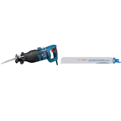 Bosch Professional GSA 1300 PCE reciprocating saw + 2X PRO Medium-Thick Metal S1137BEF Precise Reciprocating Saw Blade (Metal Pipes & Profiles, Non-Ferrous Metals, 225 mm) von Bosch Professional