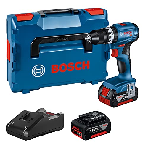 Bosch Professional 18V System Akku Schlagbohrschrauber GSB 18V-45 (Drehzahl 1.900 min⁻¹, inkl. 2x 3.0Ah Akku, GAL 18V-40, L-BOXX) von Bosch Professional