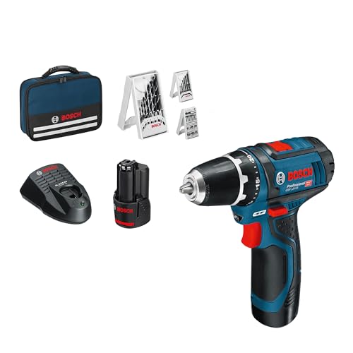 Bosch Professional 12V System Akkuschrauber GSR 12V-15 (inkl. 2x2,0 Akku + Ladegerät, 39tlg.-Zubehör-Set, in Tasche) - Amazon Exclusive Set von Bosch Professional