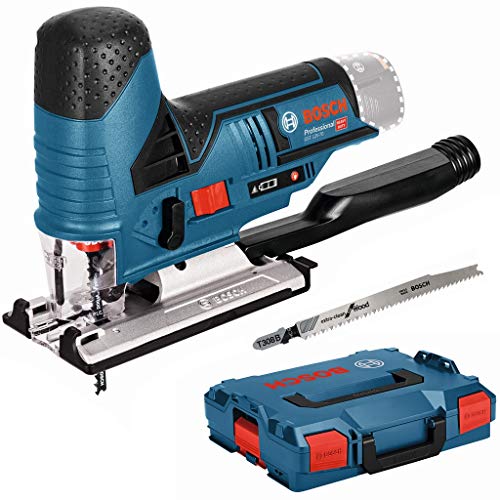 Bosch Professional 12V System Akku Stichsäge GST 12V-70 (inkl. 2x Sägeblatt, Gleitschuh, Spanreißschutz, Schnitttiefe in Holz: 70 mm, ohne Akkus und Ladegerät, in L-BOXX) von Bosch Professional