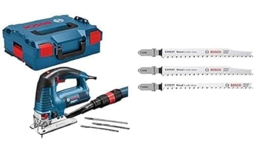 Bosch Professional GST 160 BCE, 800 W Nennaufnahmeleistung, 160 mm Schnitttiefe in Holz, L-BOXX, Absaug-Set, 1 Spanreißschutz, 3 Sägeblätter von Bosch Professional