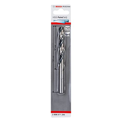 Bosch Professional HSS Spiralbohrer PointTeQ (für Metall, reduzierter Schaft, 10,5 x 87 x 133 mm, Zubehör Bohrschrauber) von Bosch