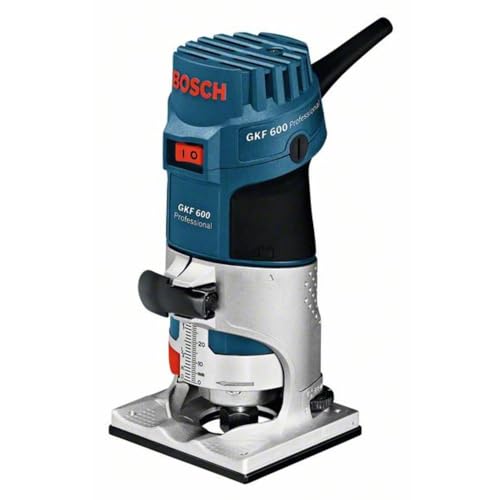 Bosch Professional Kantenfräse GKF 600 (inkl. Maulschlüssel, Parallelanschlag, Führungshilfe, Spannzangen 6+8 mm, Handwerkoffer) von Bosch Professional