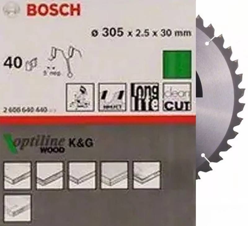 Bosch Professional Kreissägeblatt Bosc Kreissägeblatt 305 mm x2,5 x 30 mm x 40T Optiline Holz von Bosch Professional