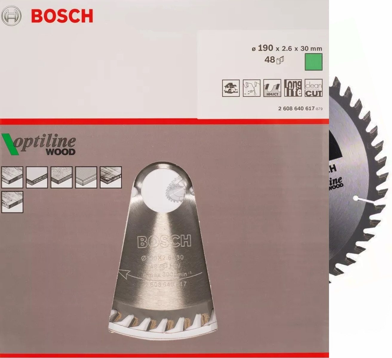 Bosch Professional Kreissägeblatt Bosch Kreissägeblatt 190x30x2,6mm 48 Z Optiline Wood Handkreissäge von Bosch Professional