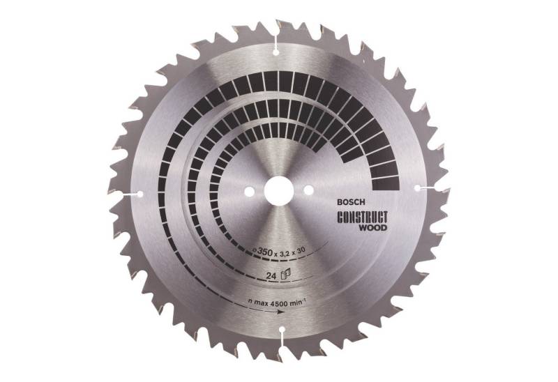 Bosch Professional Kreissägeblatt Construct Wood (2 608 640 702) 350 x 30 x 3,2 mm 24 Zähne für Holz von Bosch Professional