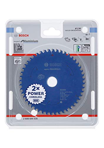 Bosch Accessories Professional Kreissägeblatt Expert for Aluminium (Aluminium, 136 x 20 x 1,6 mm, 48 Zähne, Zubehör Akku Kreissäge) von Bosch