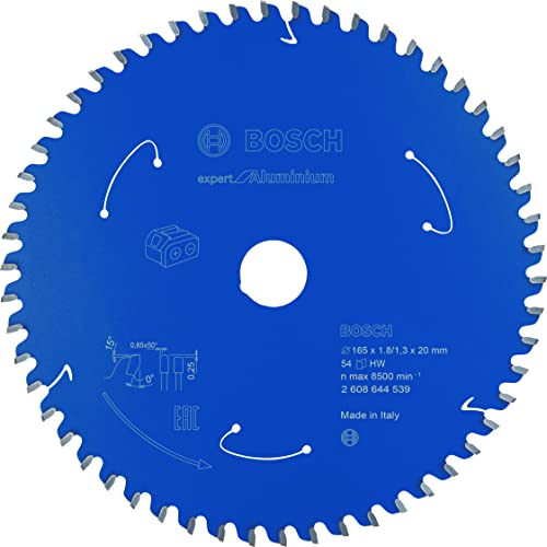Bosch Professional 1x Kreissägeblatt Expert Aluminium (Aluminium, Sägeblatt Ã˜ 165 X 20 X 1,8 Mm, 54 Zähne, Zubehör Akku Kreissäge) von Bosch
