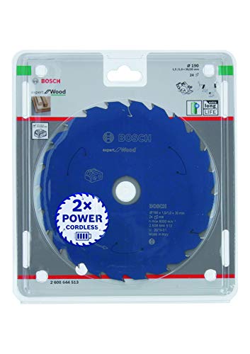 Bosch Accessories 1x Kreissägeblatt Expert for Wood (Holz, Sägeblatt Ø 190 x 30 x 1,5 mm, 24 Zähne, Zubehör Akku Kreissäge) von Bosch Accessories