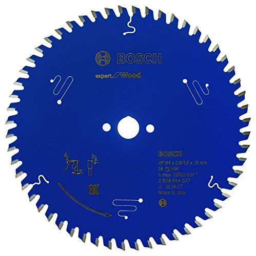 Bosch Professional 1x Kreissägeblatt Expert for Wood (Holz, Sägeblatt Ø 184 x 16 x 2,6 mm, 56 Zähne, Zubehör Kreissäge) von Bosch Accessories