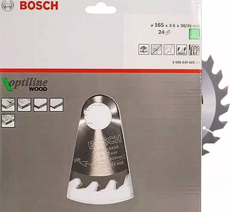 Bosch Professional Kreissägeblatt Kreissägeblatt Ø 165 mm, 24 Zähne Optiline Holz für Handkreissägen von Bosch Professional