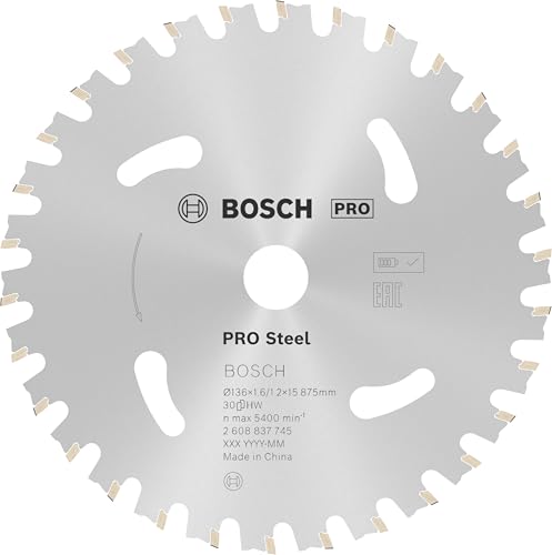 Bosch 1x PRO Steel Kreissägeblätter für Akku-Handtrockensägen (für Stahl, Ø mm, Professional Zubehör Handtrockensäge) von Bosch