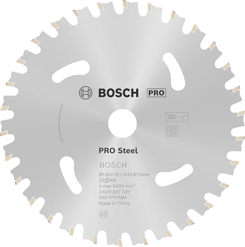 Bosch Accessories Bosch Professional 1x Kreissägeblatt Standard for Steel (Stahl, Sägeblatt Ø 136 x 15,875 x 1,6 mm, 30 Zähne, Zubehör Akku Kreissäge) von Bosch Accessories