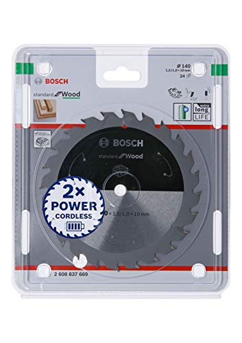 Bosch Professional 1x Kreissägeblatt Standard for Wood (Holz, Sägeblatt Ø 140 x 10 x 1,5 mm, 24 Zähne, Zubehör Akku Kreissäge) von Bosch Accessories