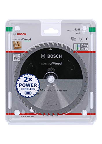 Bosch Accessories Bosch Professional 1x Kreissägeblatt Standard for Wood (Holz, Sägeblatt Ø 165 x 15,875 x 1,5 mm, 48 Zähne, Zubehör Akku Kreissäge) von Bosch Accessories