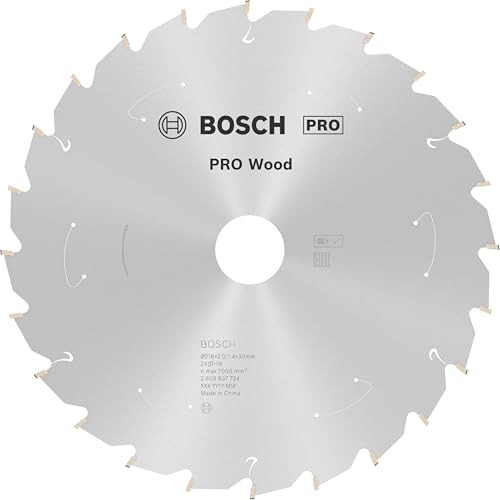 Bosch 1x PRO Wood Kreissägeblatt für Akku-Kapp‑ und Gehrungssägen (für Weichholz, Hartholz, Ø mm, Professional Zubehör Kapp- und Gehrungskreissäge) von Bosch